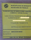 HABILITACIÓN DE TRANSPORTE DE SUSTANCIAS ALIMENTICIAS